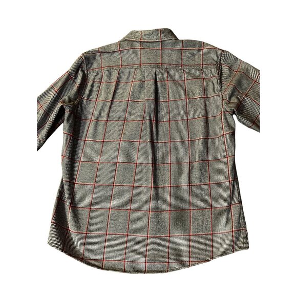 Eddie Bauer Shirt Mens L Classic Fit Black Red Plaid Flannel Cotton Used - Picture 4 of 13